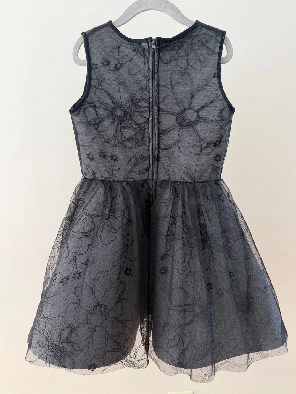 Deux Par Deux | Neoprine Tulle Girls Black Dress | Size 6